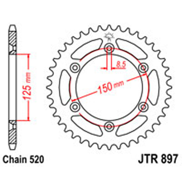 JT JT Rear Sprockets R/W 897-38 (899)